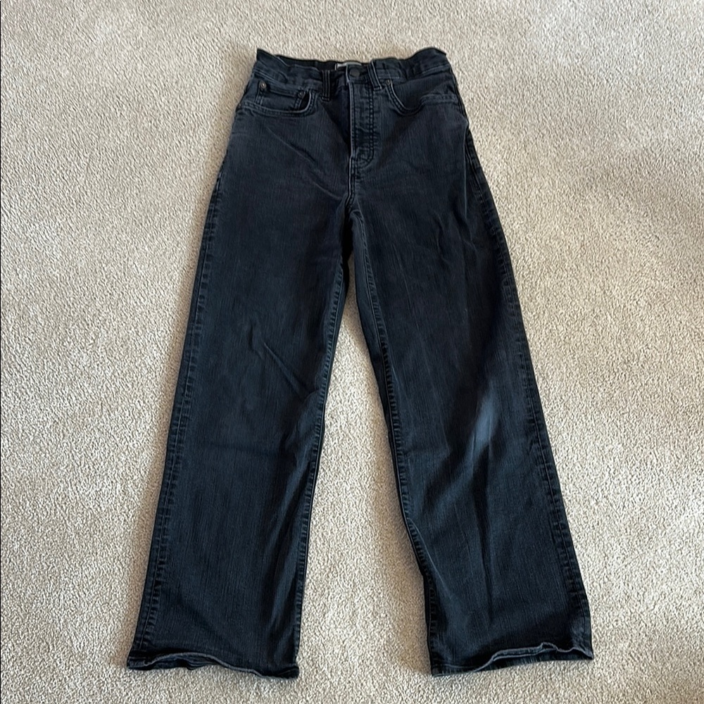 Madewell The Perfect Vintage Wide Leg Jean Black Size 27